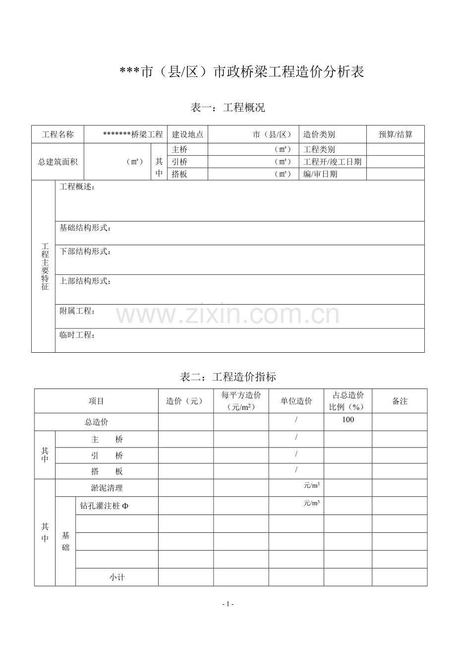 市(县区)市政桥梁造价分析.doc_第1页