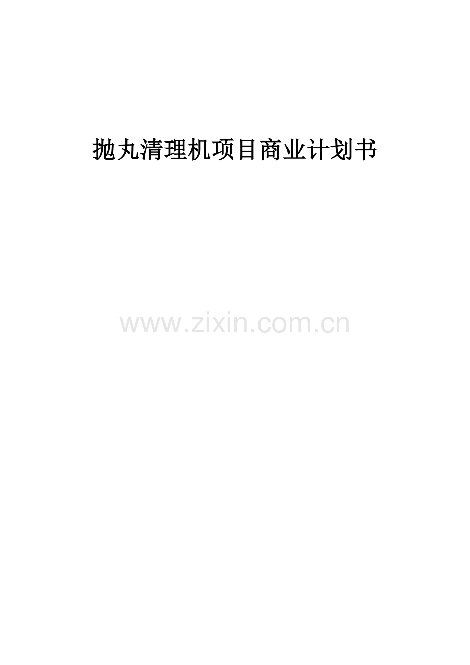 抛丸清理机项目商业计划书.docx_第1页