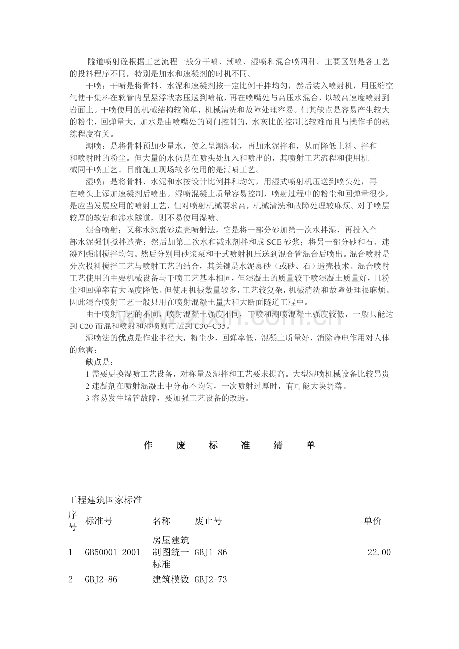 隧道喷射砼根据工艺流程一般分干喷及作废标准清单.doc_第1页