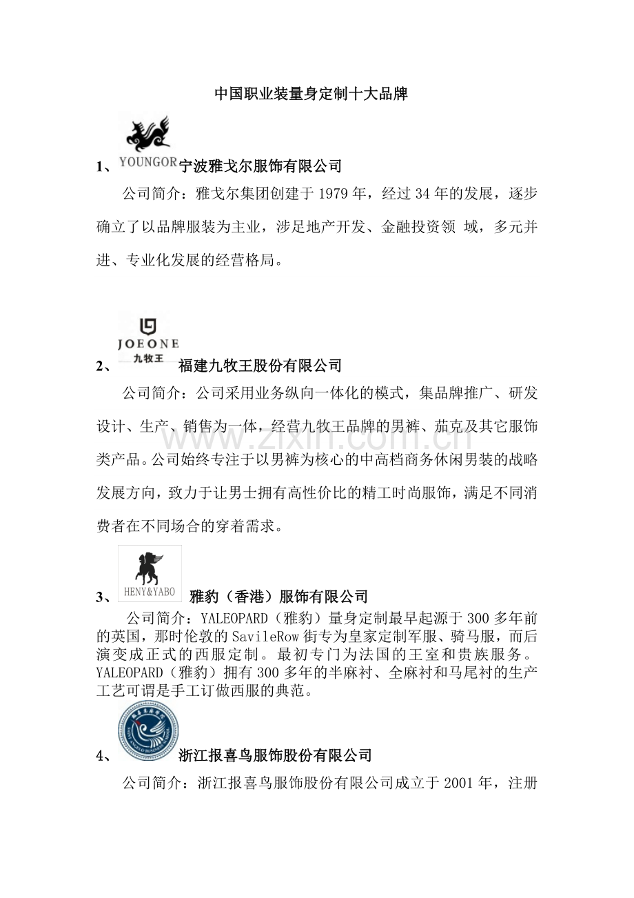 2015年中国职业装十大品牌.doc_第1页