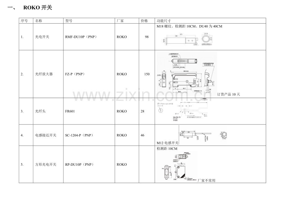 开关选择型号.doc_第1页