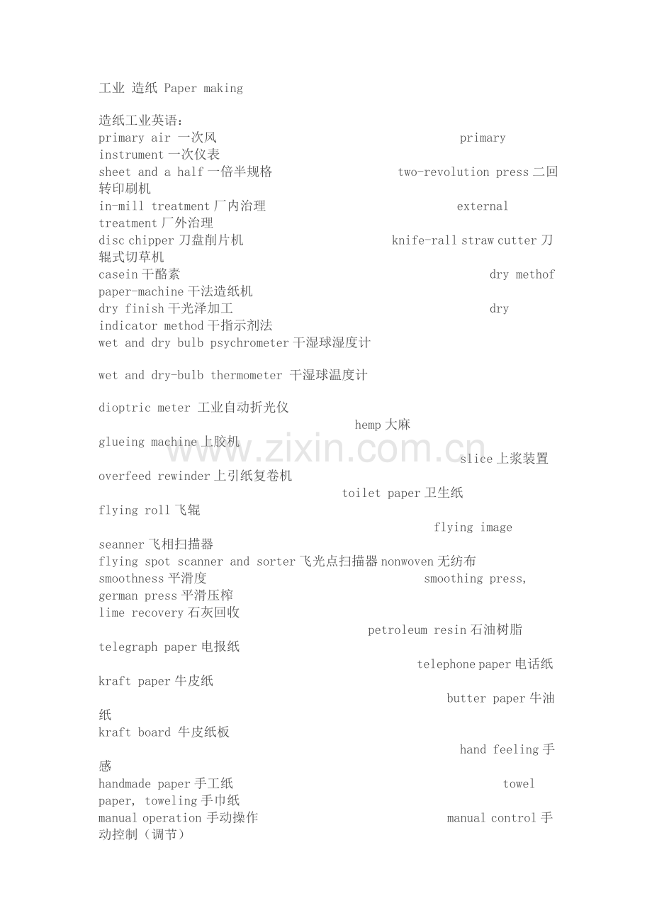 造纸英语专业术语.doc_第1页