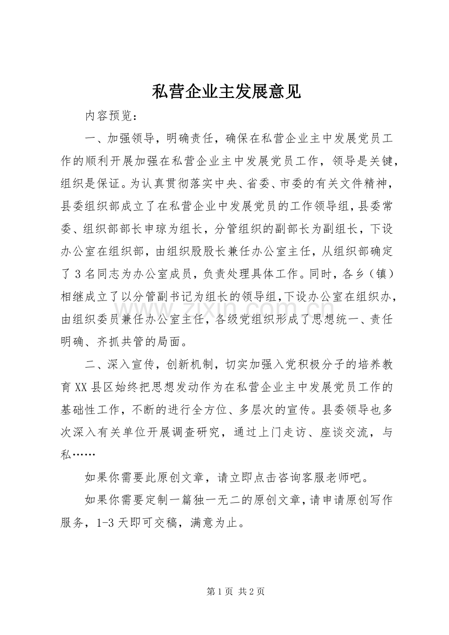 私营企业主发展意见.docx_第1页