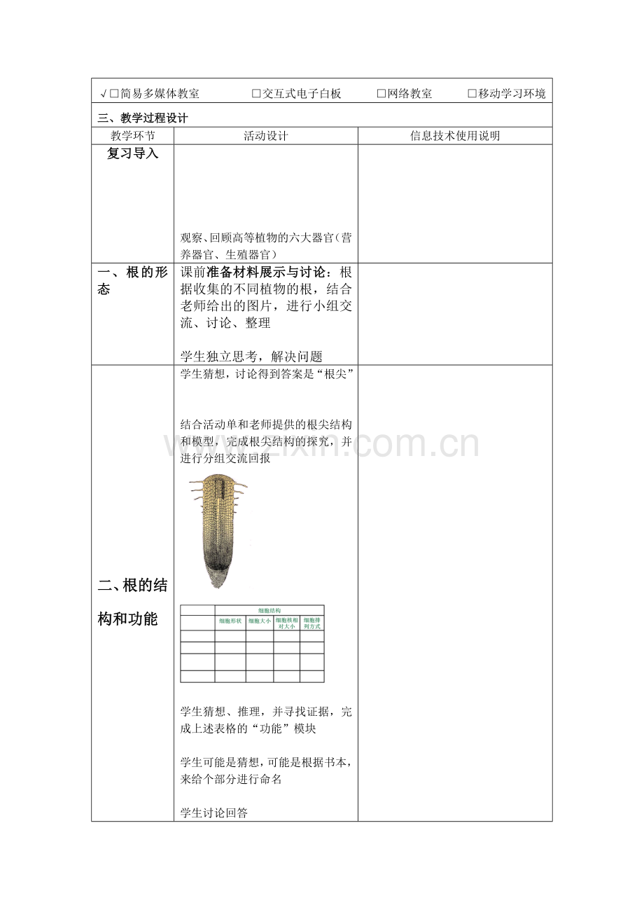 附件2：教学设计模板（根的形态结构）.doc_第2页