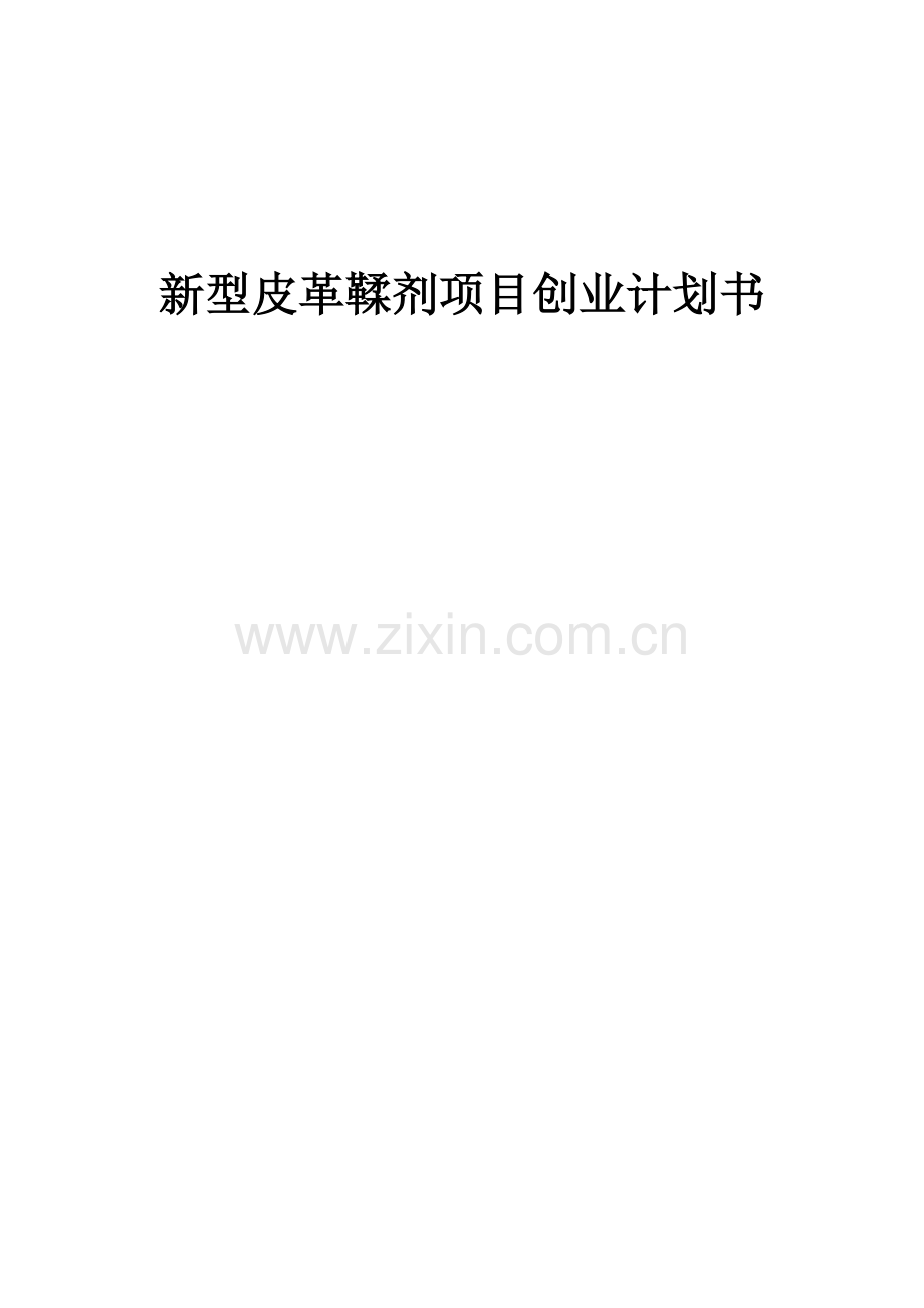 新型皮革鞣剂项目创业计划书.docx_第1页