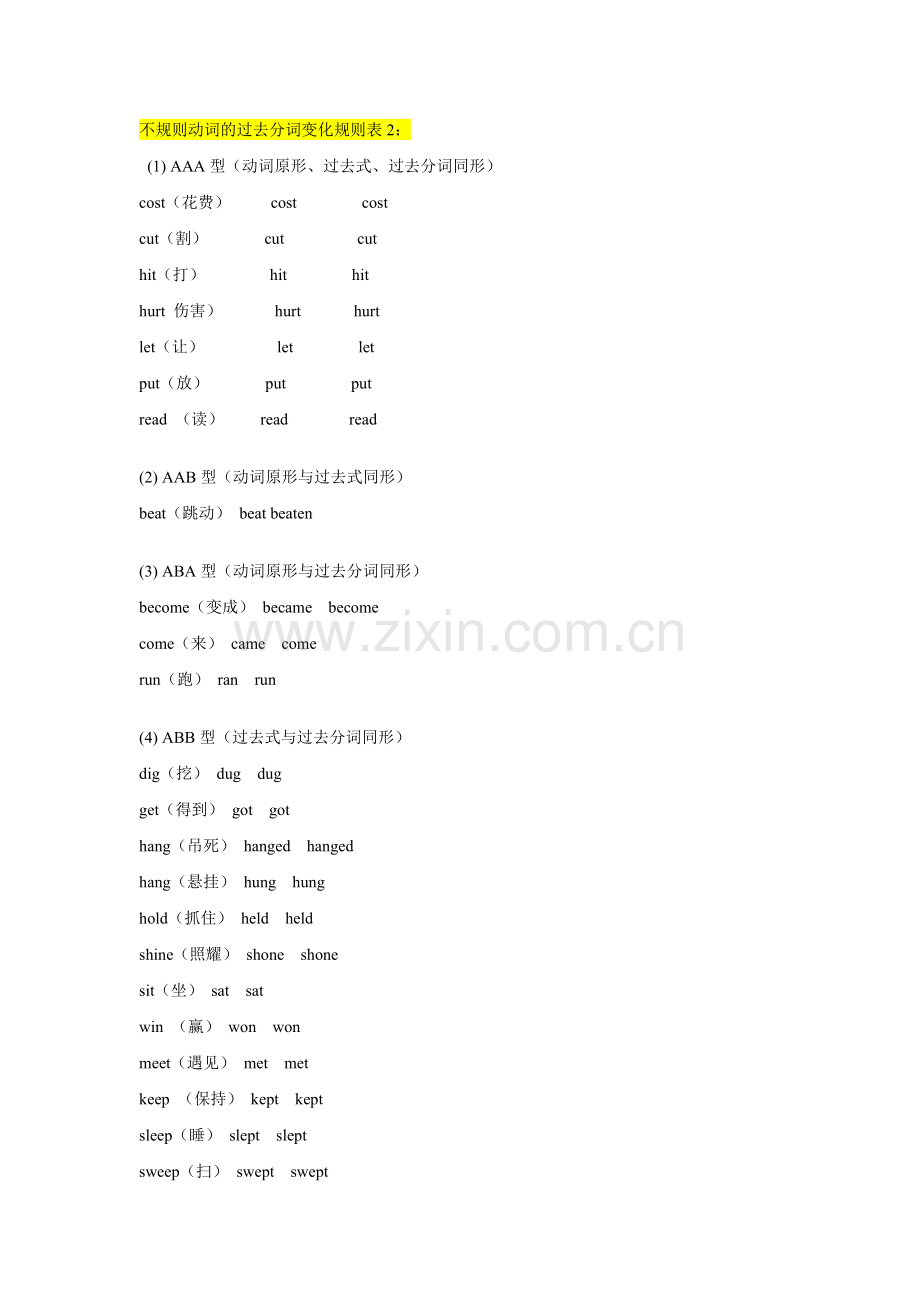 不规则动词的过去分词变化规则表2.doc_第1页