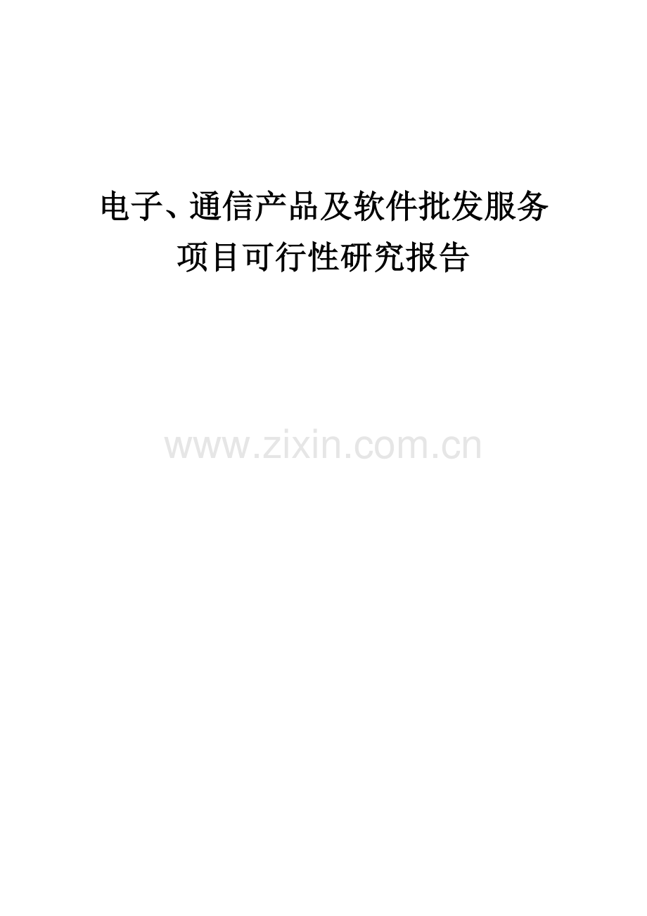 电子、通信产品及软件批发服务项目可行性研究报告.docx_第1页