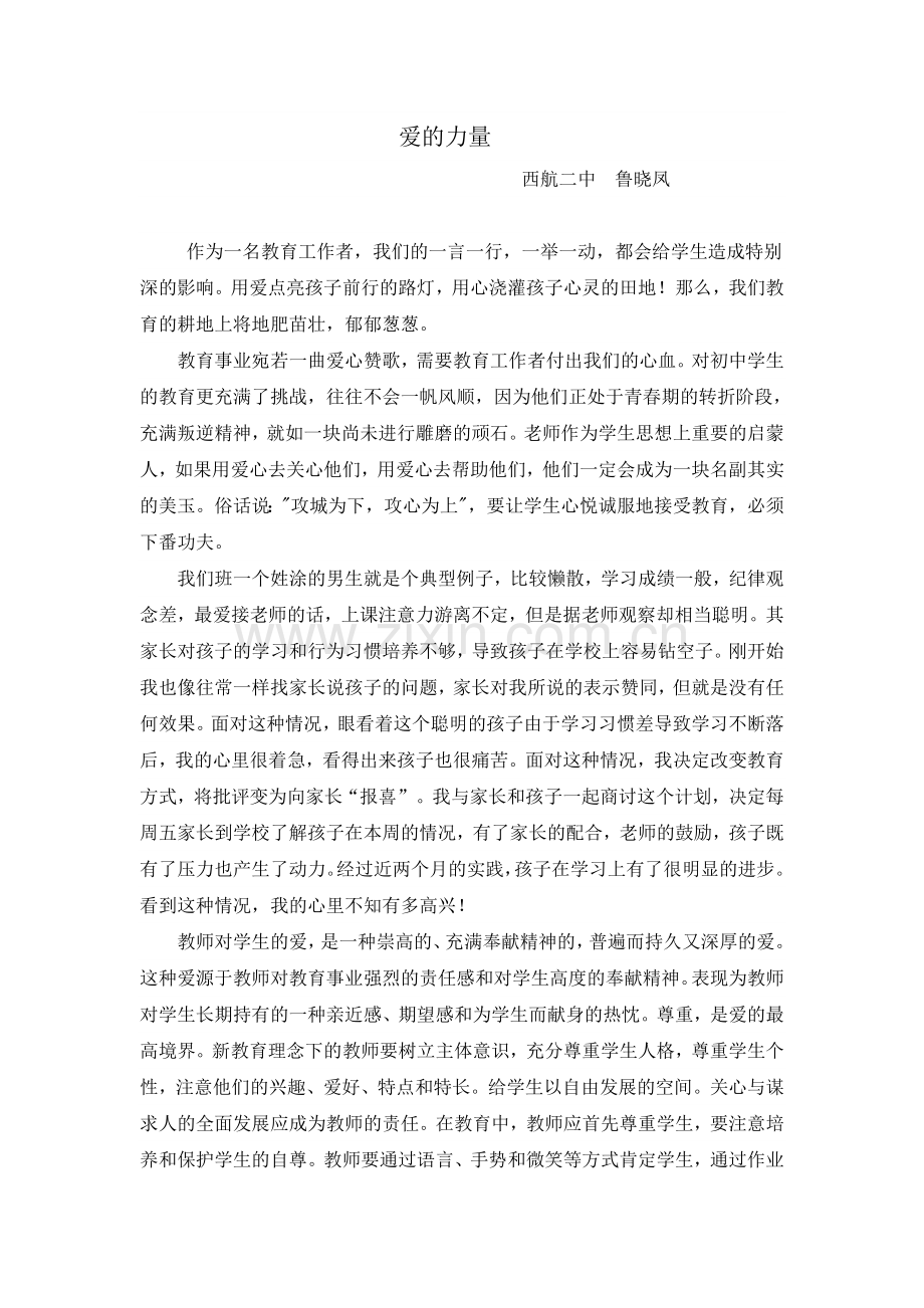 爱的力量-鲁晓凤.doc_第1页