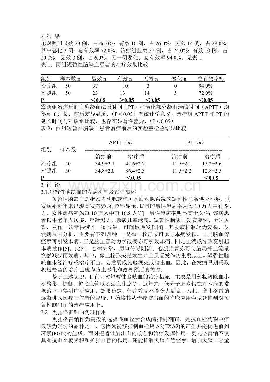 奥扎格雷钠对短暂性脑缺血的治疗效果分析.doc_第2页