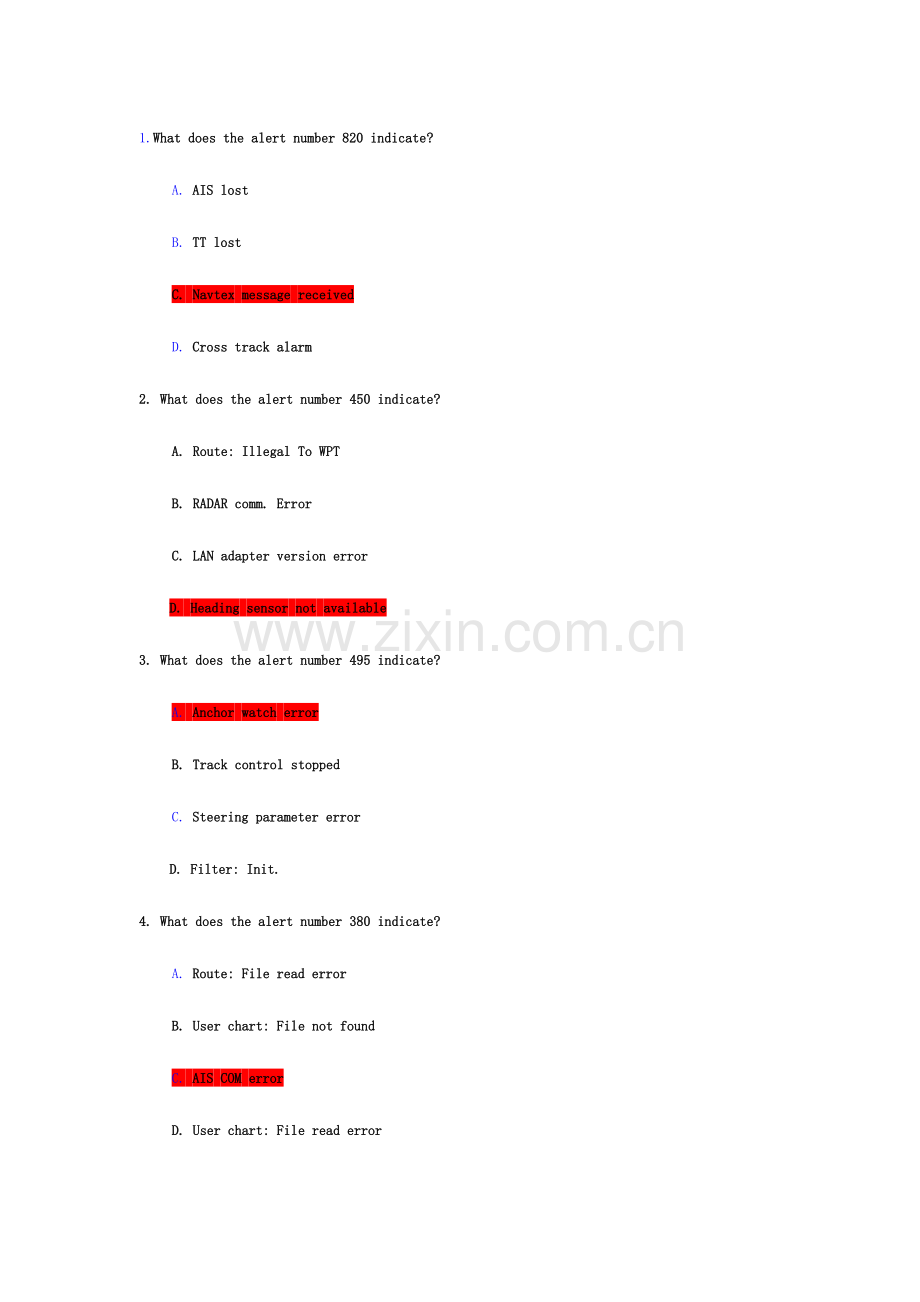 2024年FURUNO电子海图完整题库.doc_第1页