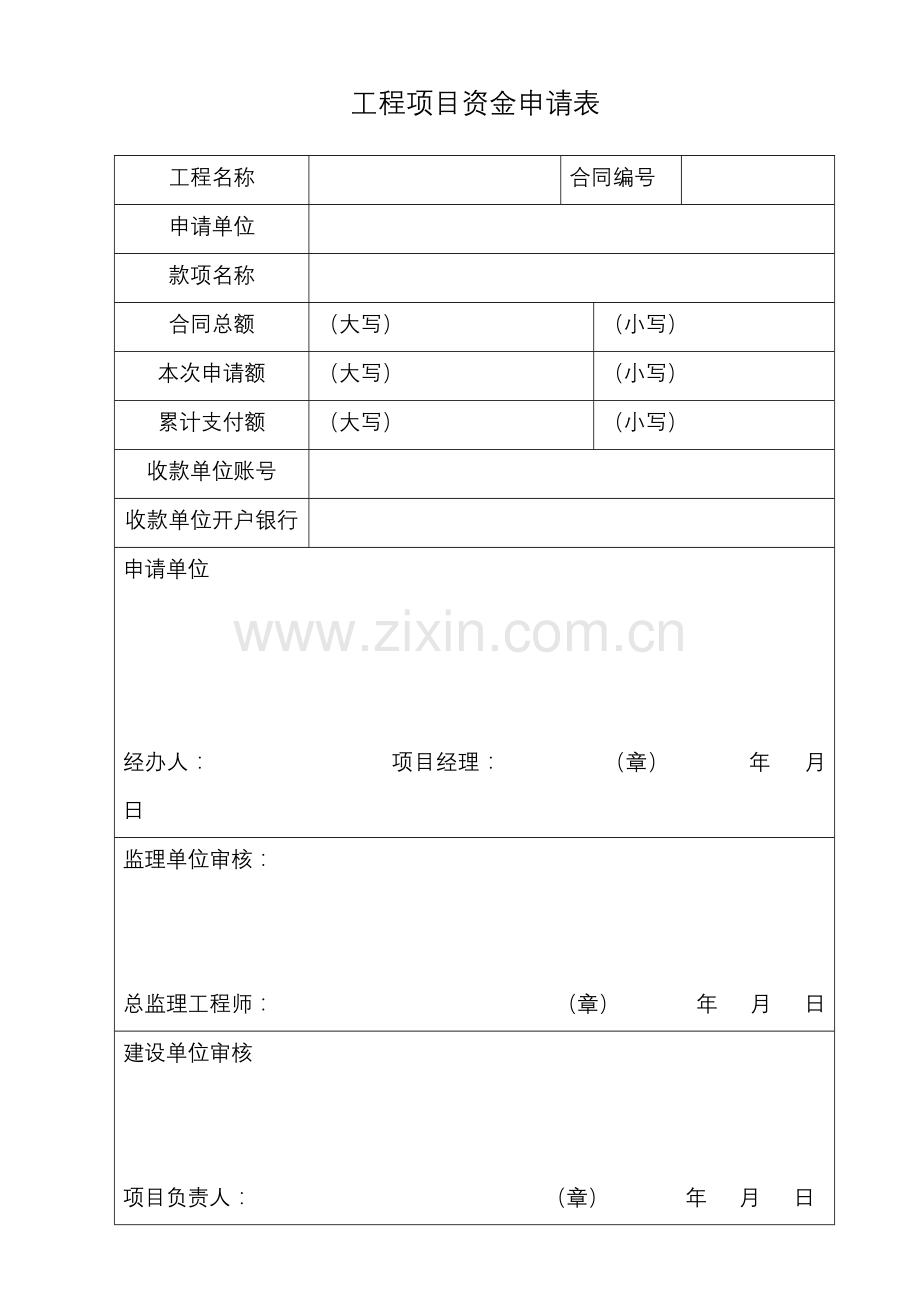 工程项目资金申请表.doc_第1页