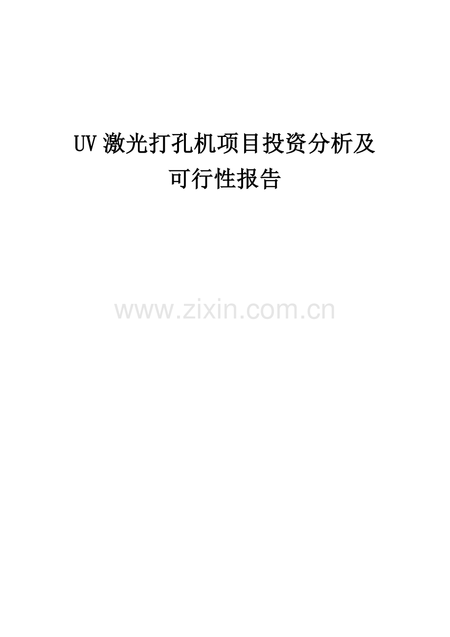 UV激光打孔机项目投资分析及可行性报告.docx_第1页