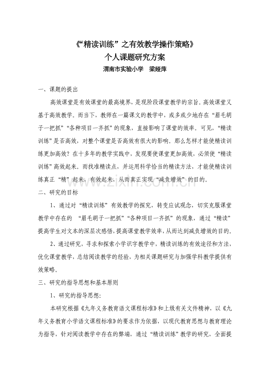 梁娅萍个人课题研究方案.doc_第1页