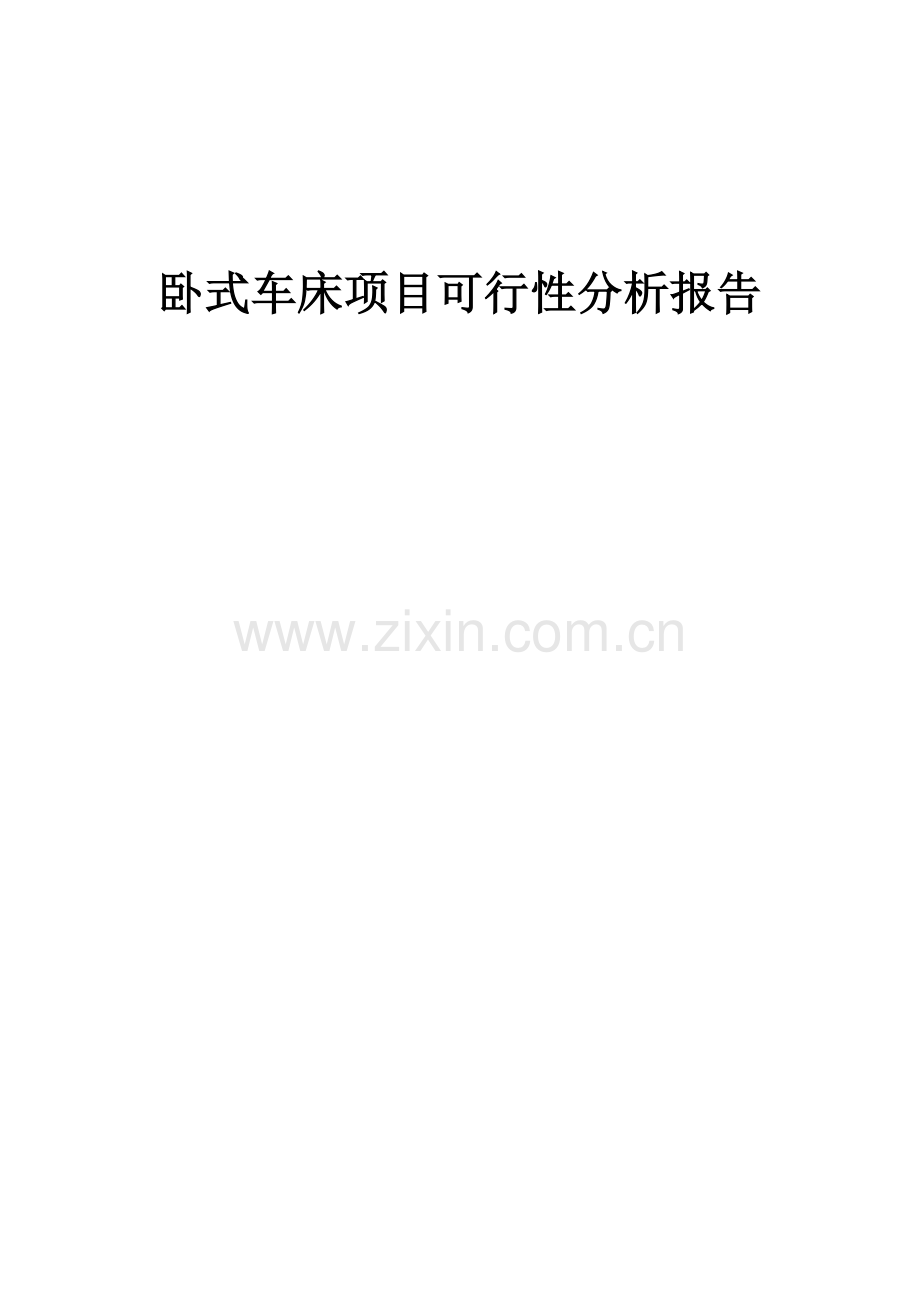 卧式车床项目可行性分析报告.docx_第1页