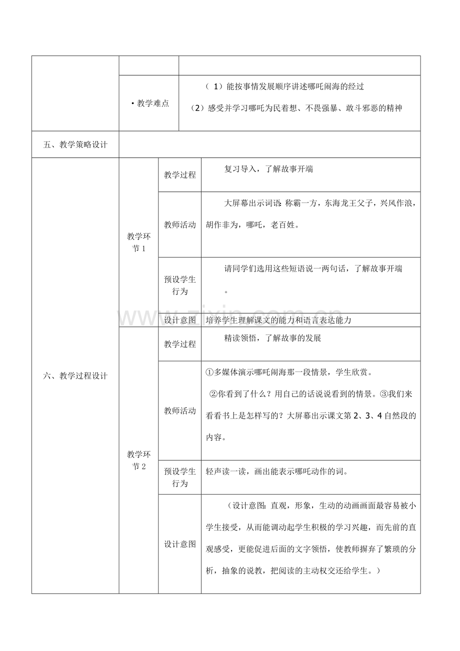 小学语文教学设计模板 (4).doc_第2页