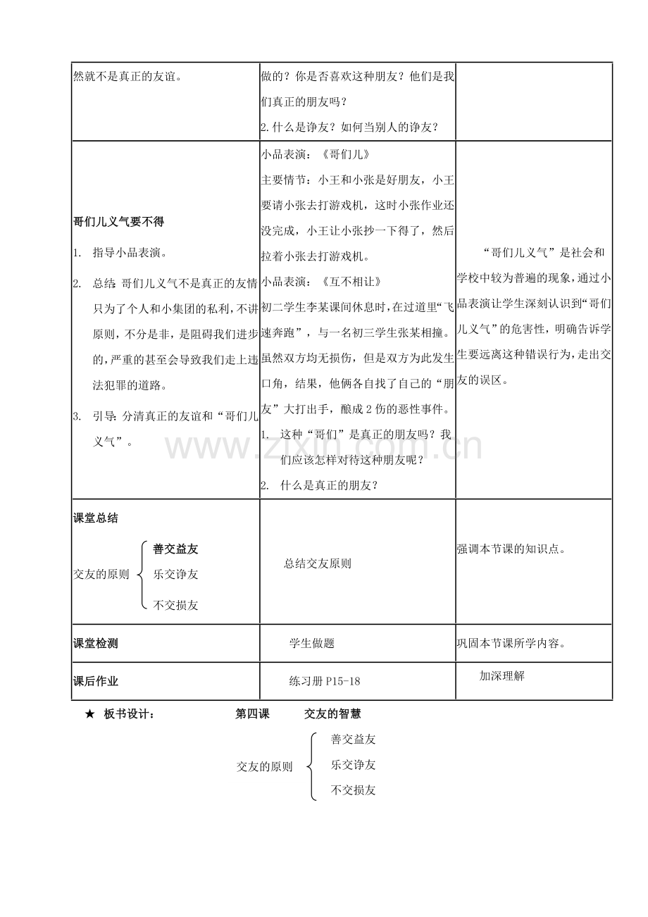思想品德：第四课《交友的智慧》教案（教科版八年级上） (2).doc_第2页