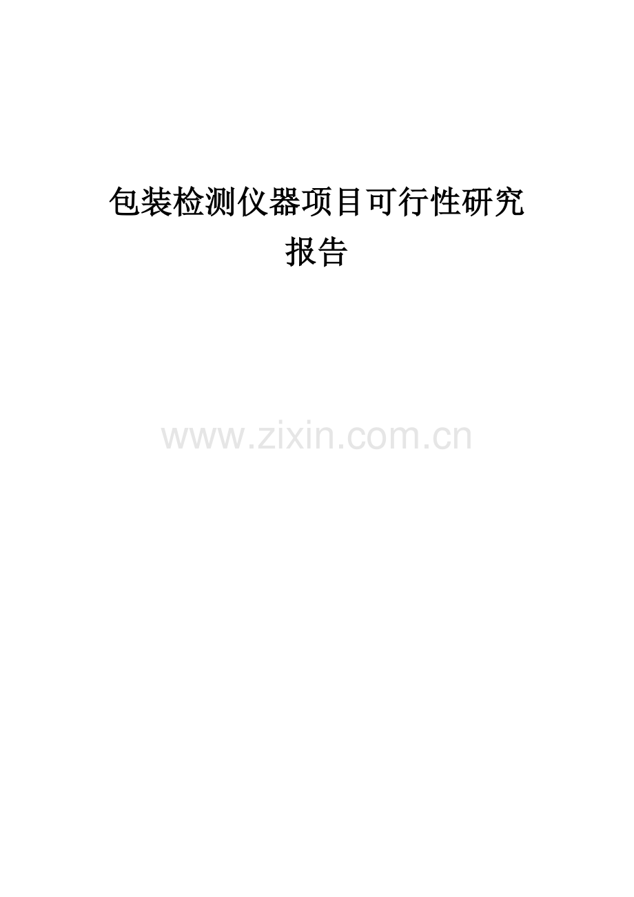 包装检测仪器项目可行性研究报告.docx_第1页