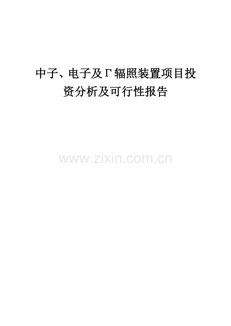 中子、电子及Γ辐照装置项目投资分析及可行性报告.docx_第1页