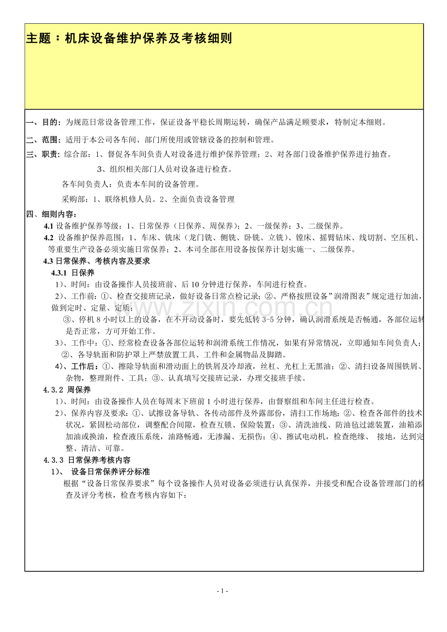 机床设备维护保养细则.doc_第1页