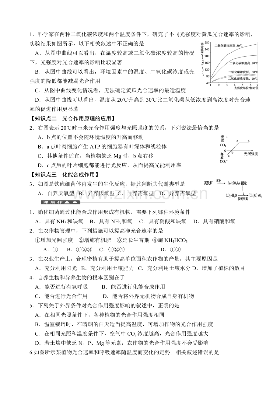 第五章第3课时光合作用原理的应用与化能合成作用.docx_第2页