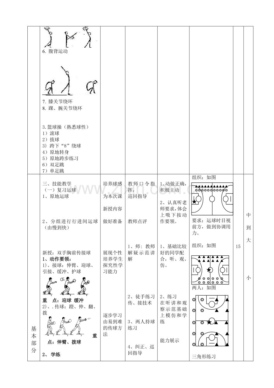 篮球双手胸前传接球教案 (2).doc_第2页