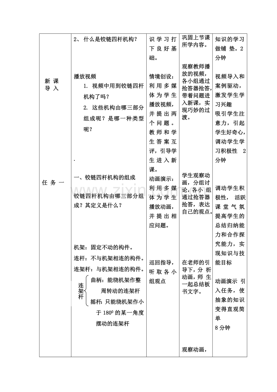铰链四杆机构的组成和分类设计方案.doc_第2页