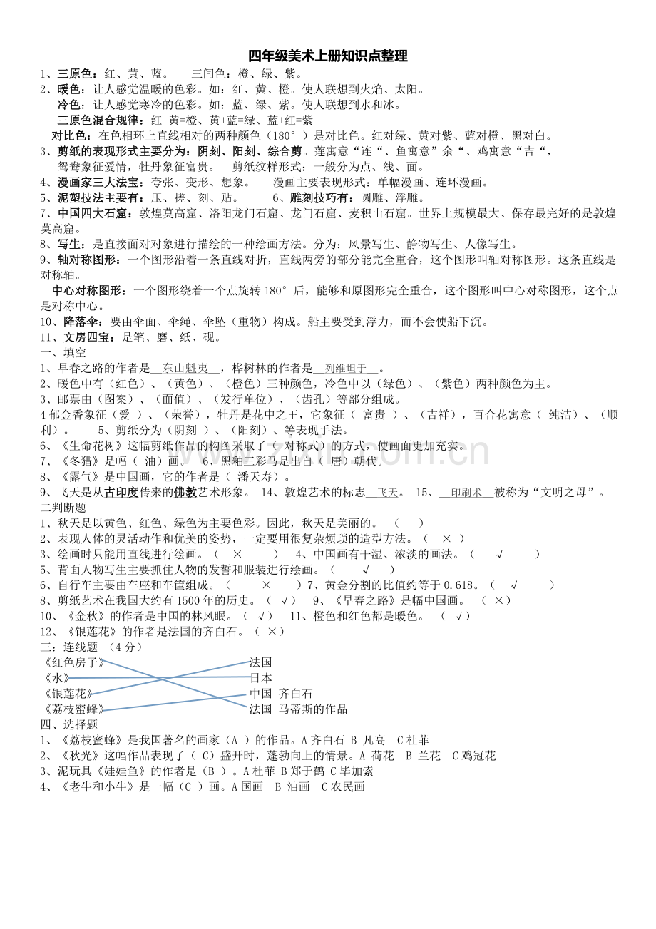 四年级美术上册知识点.doc_第1页