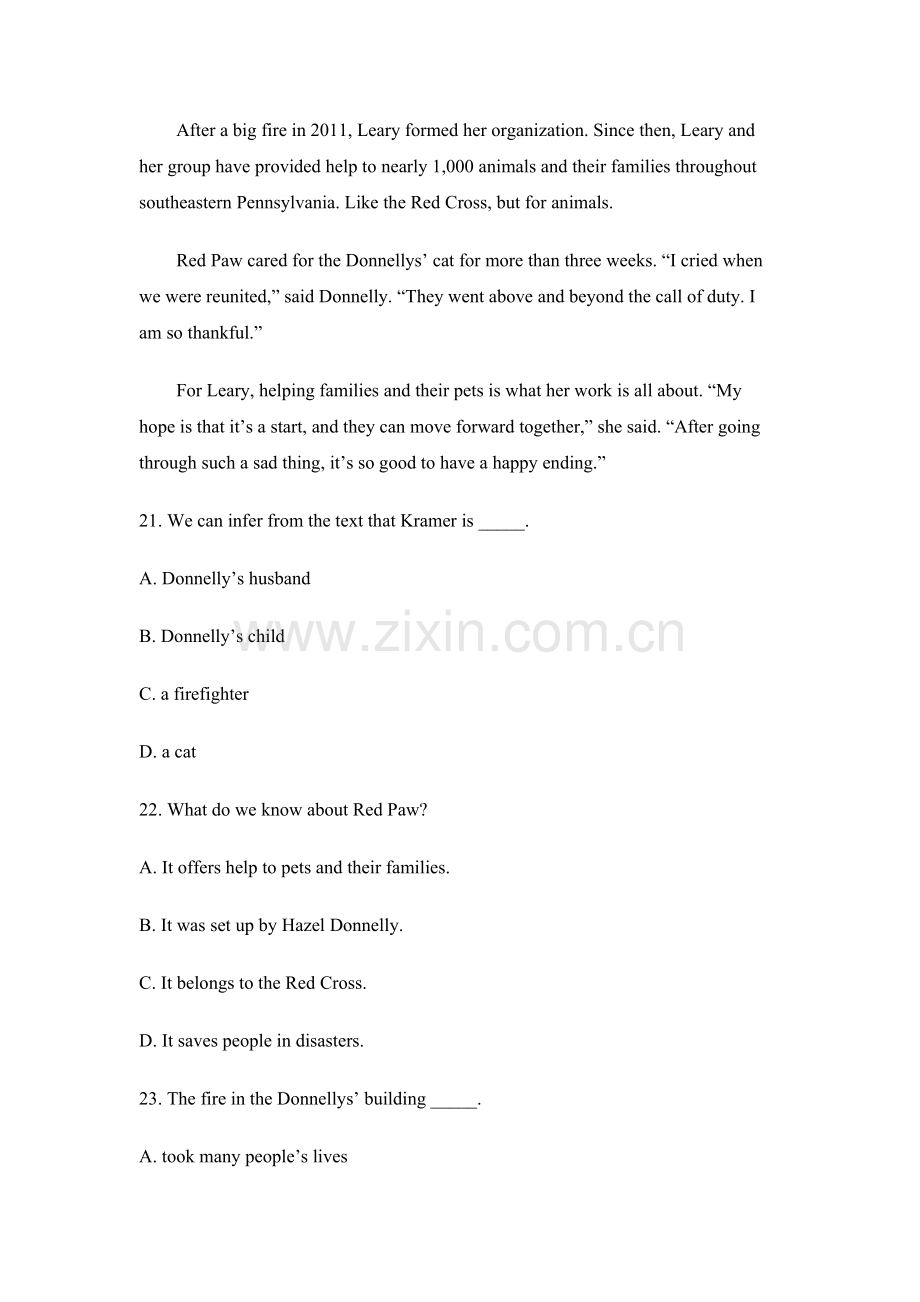 外研版Book1Module5单元测试题.doc_第2页