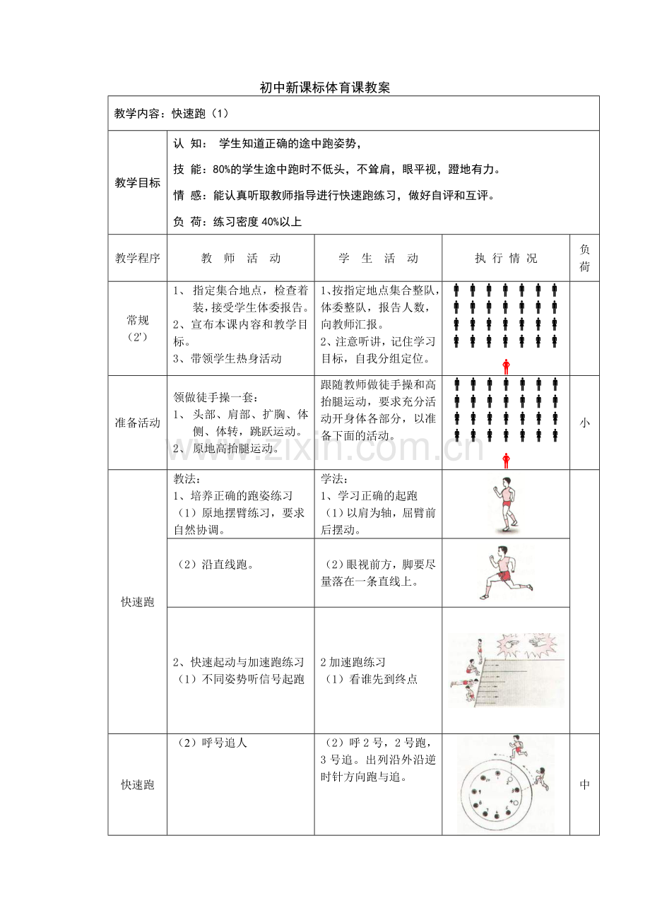 初中新课标体育课教案.doc_第1页
