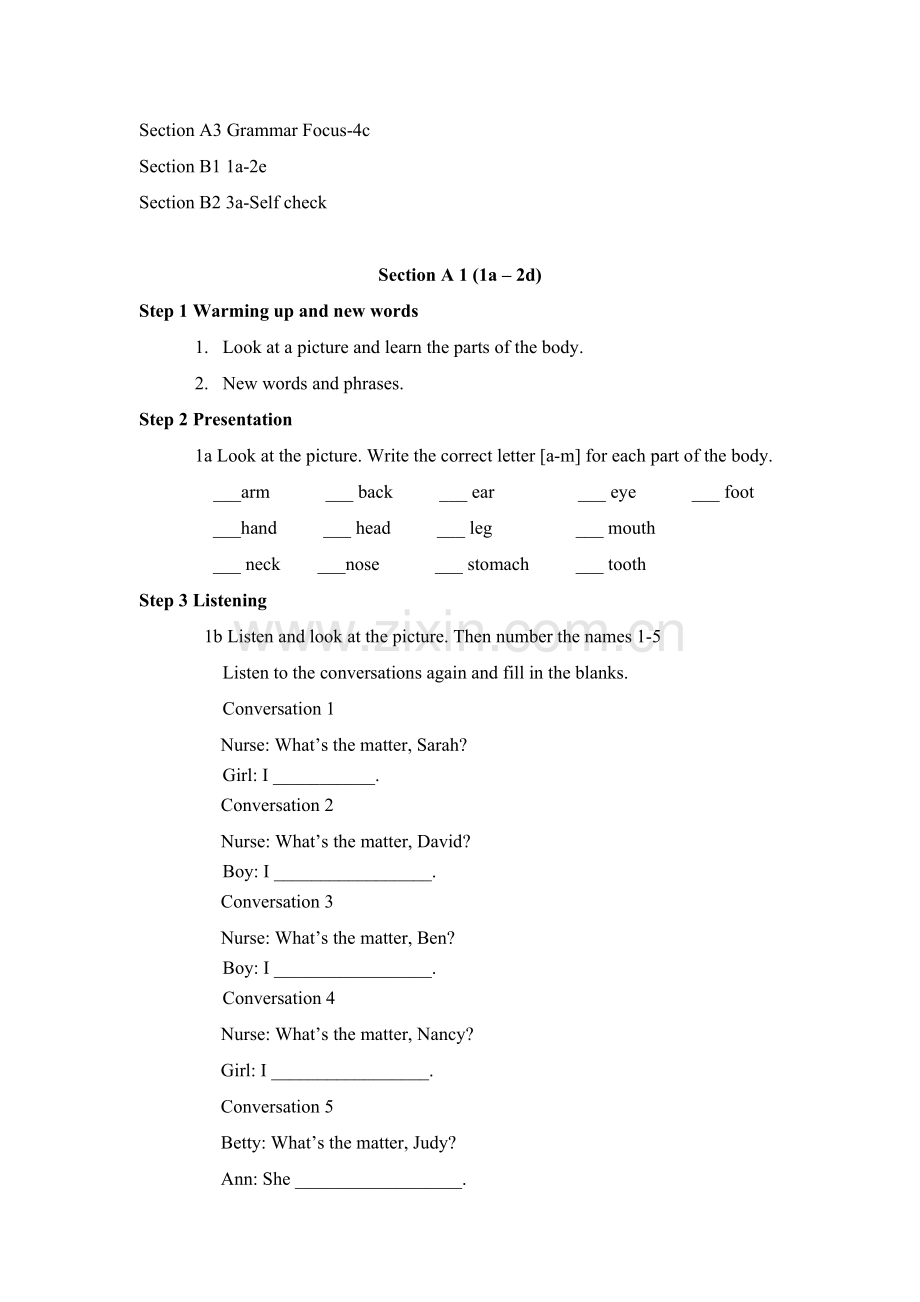 王新丽Unit1What'sthematter？教学设计.doc_第2页