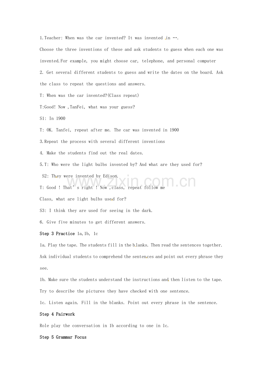 贵州省凯里六中九年级英语《 Unit 9 When was it invented 》教案.doc_第2页