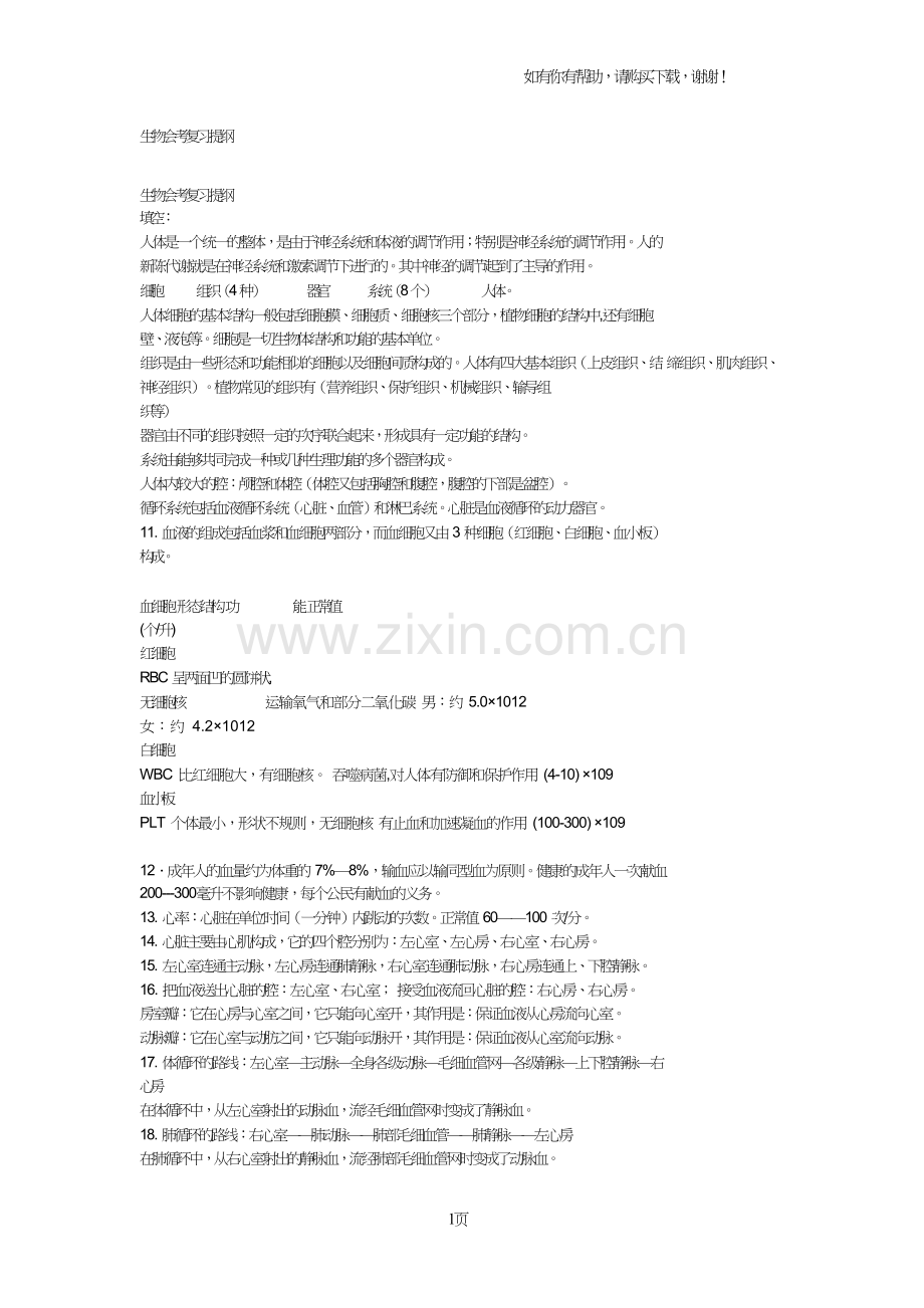 生物会考复习提纲.doc_第1页