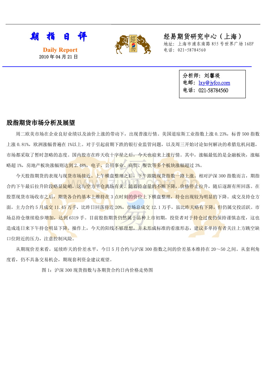 股指期货市场分析及展望.doc_第1页