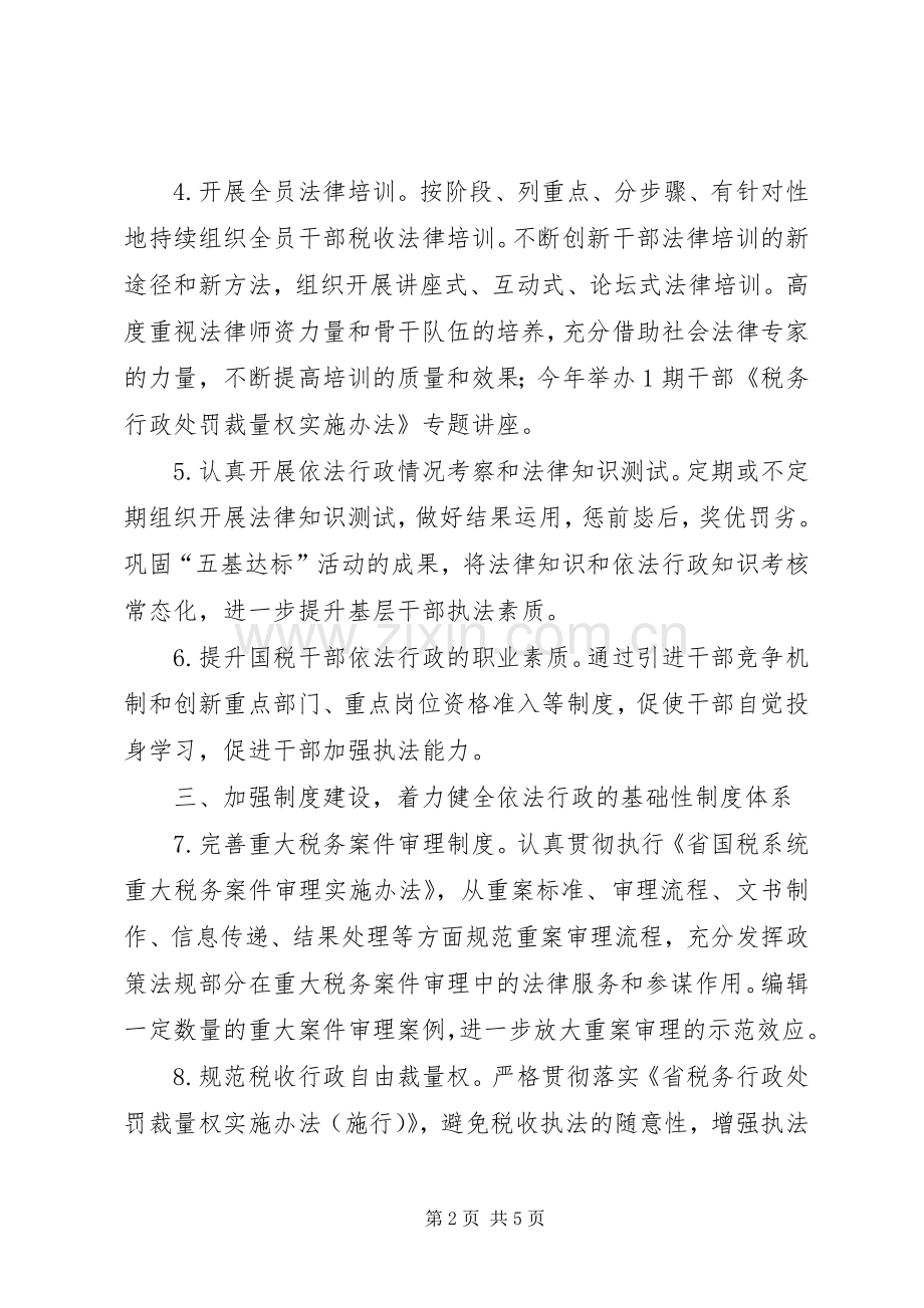 国税局依法治理工作要点.docx_第2页