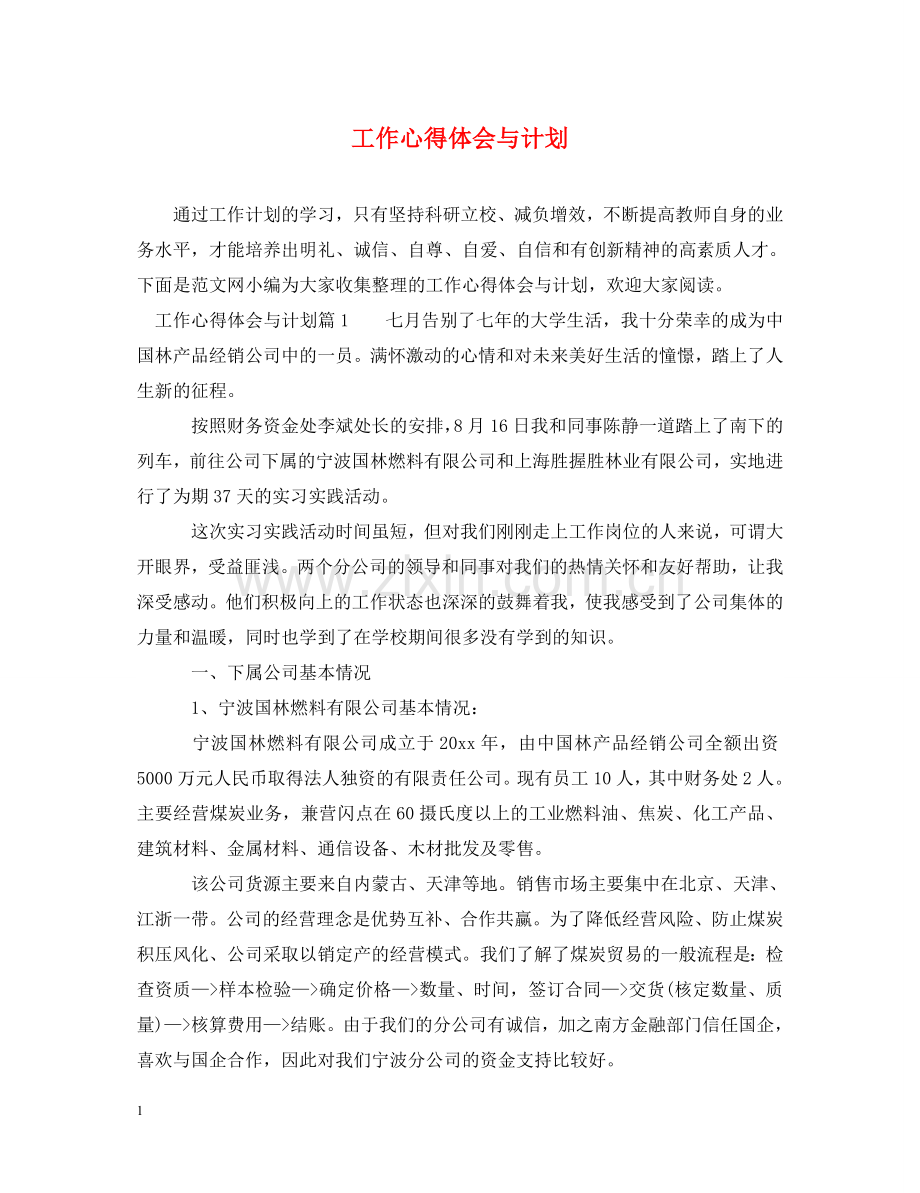 工作心得体会与计划 .doc_第1页