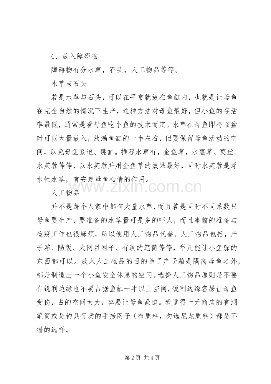 孔雀母鱼生产需要注意的事项.docx_第2页