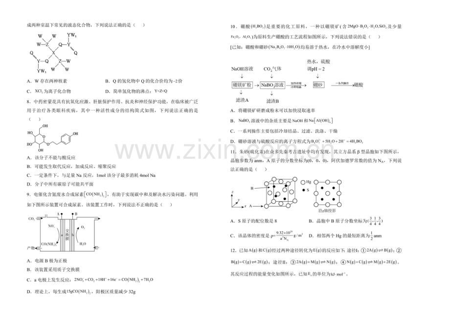 湖南省衡阳市衡阳县第四中学2025届高三上学期1月期末考试-化学试卷（含答案）.docx_第2页