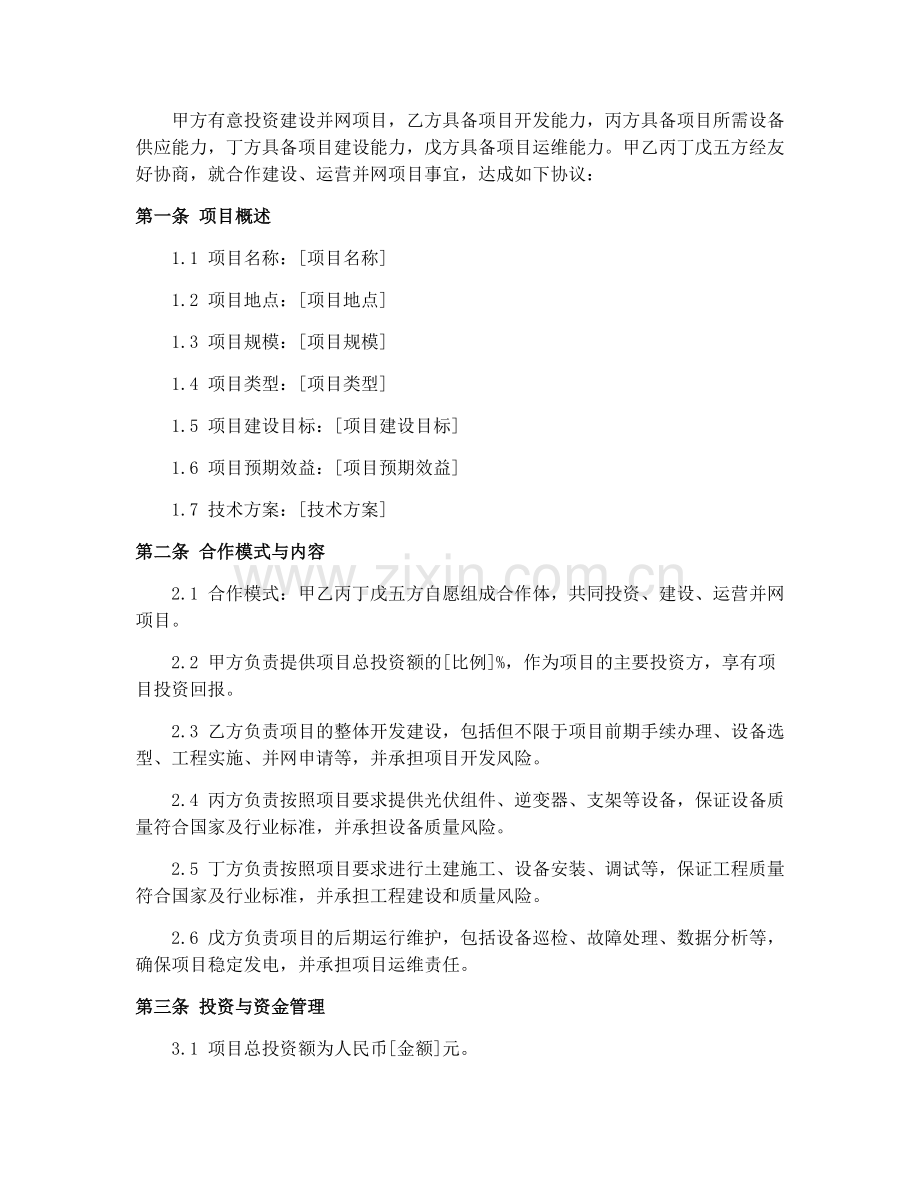 并网项目合作协议书2025版.docx_第2页