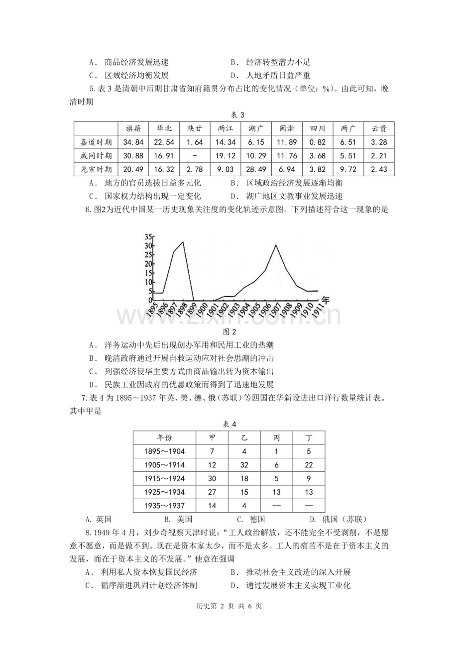 山东省烟台&德州市2025届高三下学期第一次模拟-历史试题（含答案）.docx_第2页