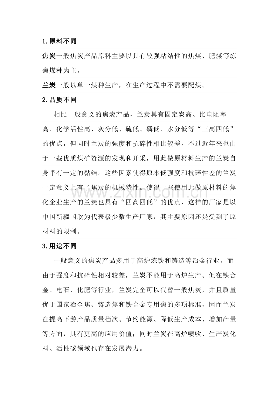 兰炭与焦炭区别.docx_第1页
