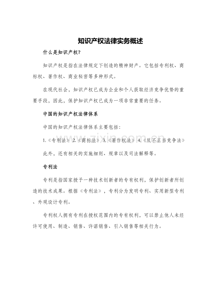 知识产权法律实务概述.docx_第1页