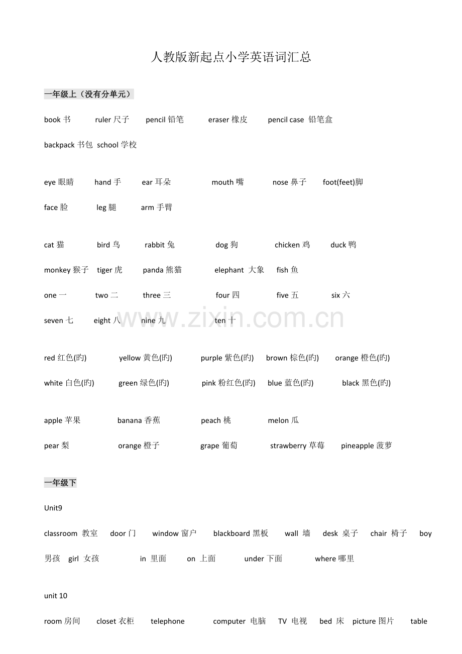 2023年人教版新起点英语一至六年级单词汇总小升初必备.doc_第1页