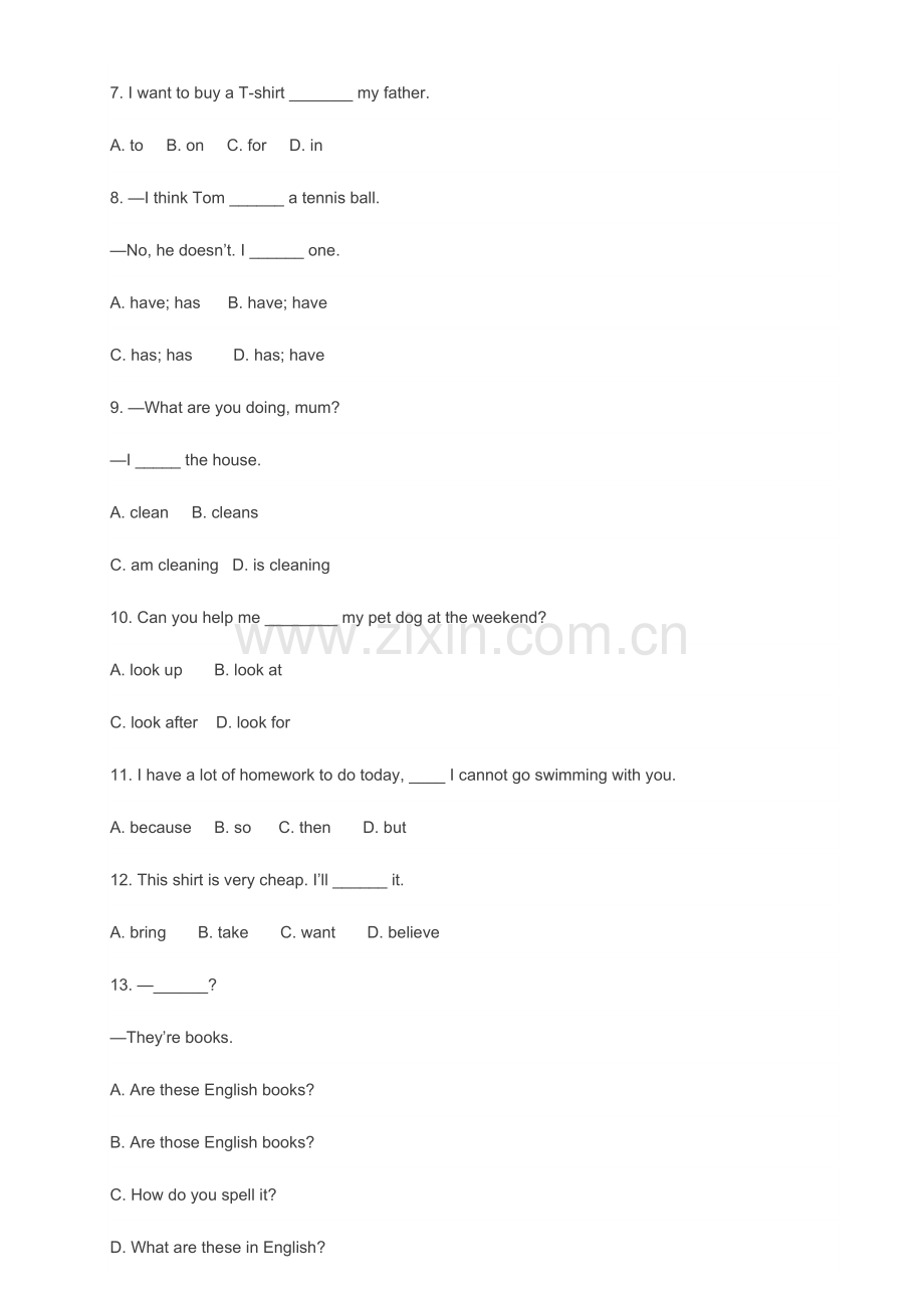 2023年初一英语期末真题试卷附答案.doc_第2页