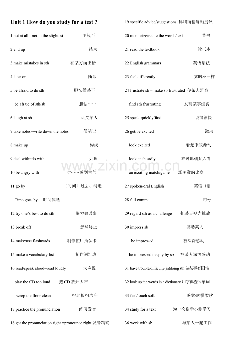 2023年人教版英语九年级重点短语归纳.doc_第1页