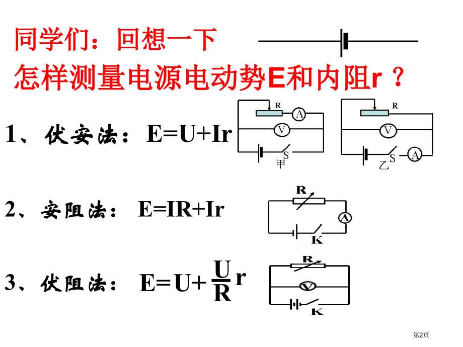高三复习公开课-课题：测量电源电动势和内阻.pptx_第2页