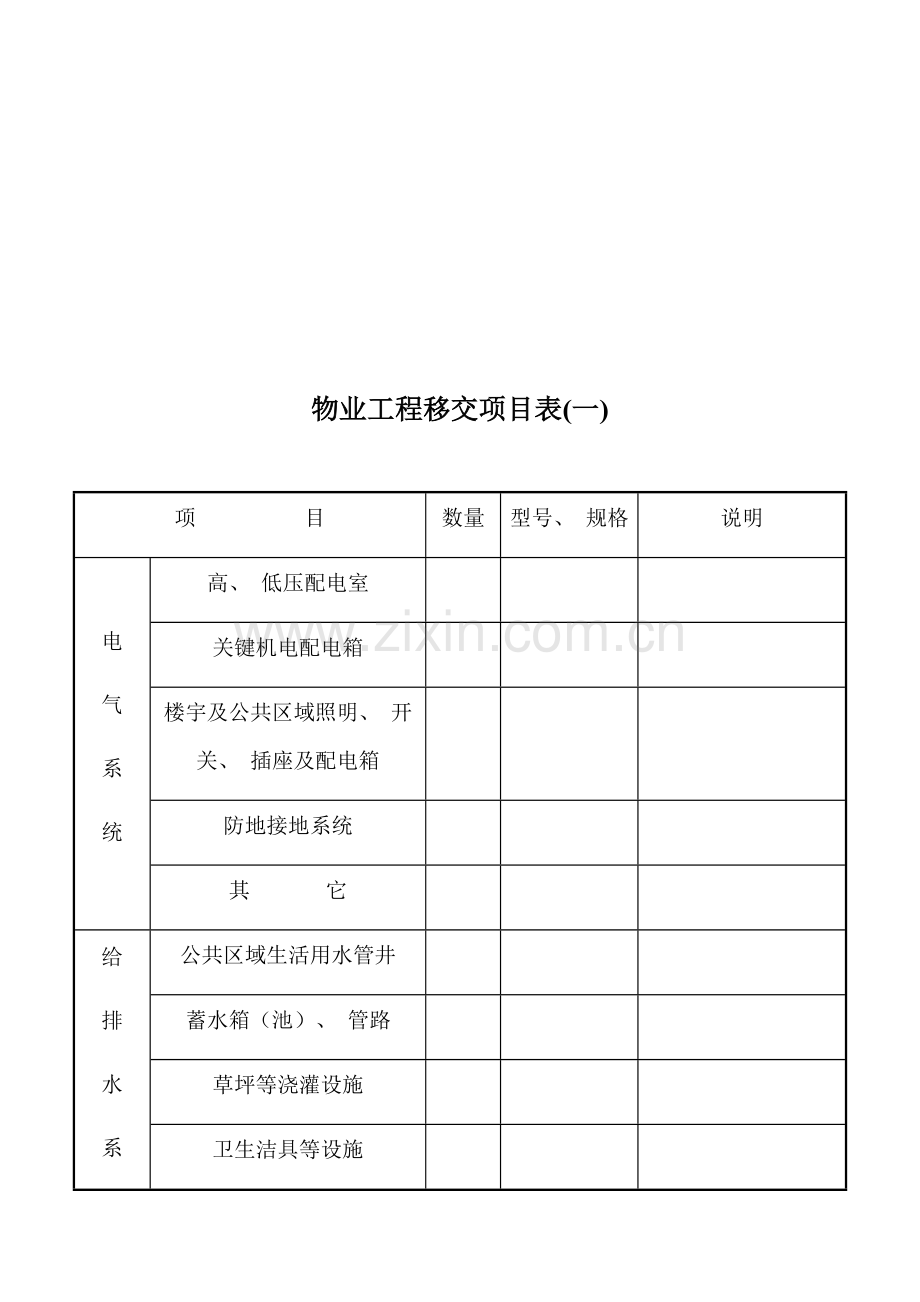 新老物业移交表格全套模板.doc_第2页