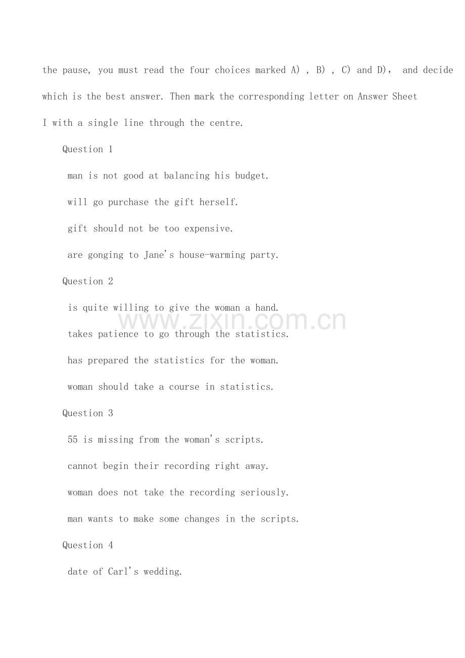 2023年新编英语四级模拟真题及答案.docx_第2页