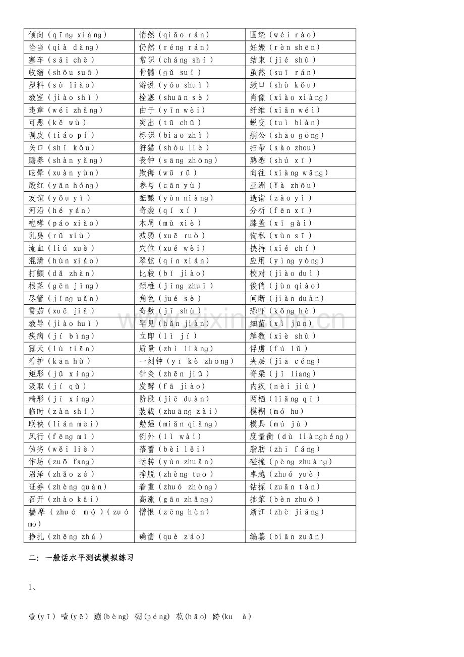 2023年普通话等级考试资料.doc_第2页