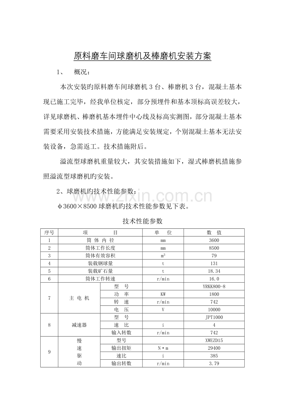 球磨机安装专题方案DOC.docx_第1页