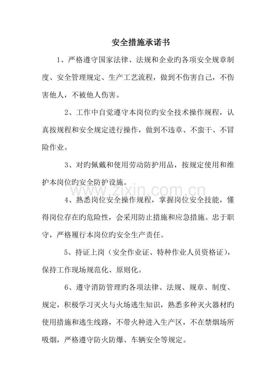 安全措施承诺书.doc_第1页
